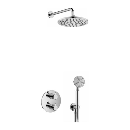 Flova Moonlight Round Shower Pack With Air-Mixed Rainshower And Handshower Kit – Diamond Chrome - ML2PK1-RO