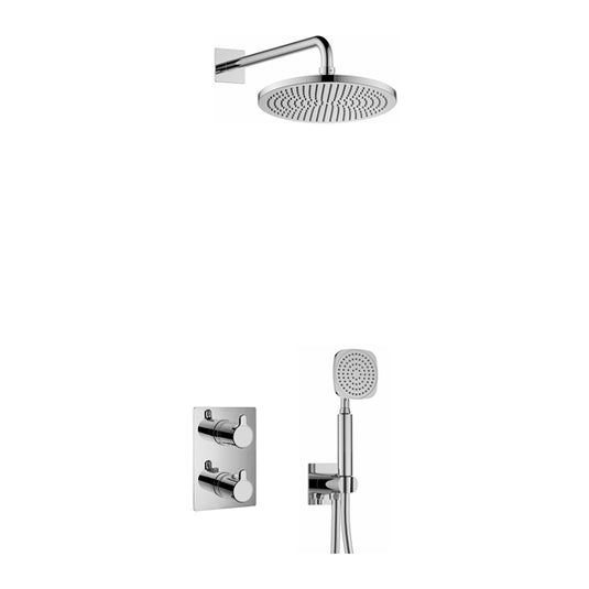 Flova Moonlight Square Shower Pack With Air-Mixed Rainshower And Handshower Kit – Diamond Chrome - ML2PK1-SQ