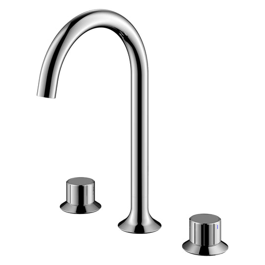 Flova Moonlight 3-Hole Deck Mounted Basin Mixer Tap – Diamond Chrome - ML3HBAS