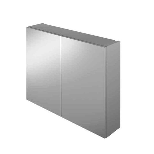 The White Space Scene 2 Doors Mirror Cabinet - 600mm Wide - Gloss Charcoal - Envy Bathrooms Ltd
