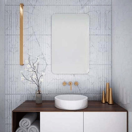 The White Space Kalm Non-Illuminated Bathroom Mirror - 800mm H x 500mm W - Chrome - Envy Bathrooms Ltd