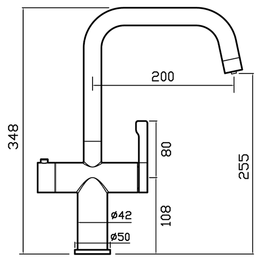 Clearwater Magus 3 3 in 1 U Spout Boiling Hot Water Kitchen Mixer Tap - Brushed Nickel - MAE3KBN