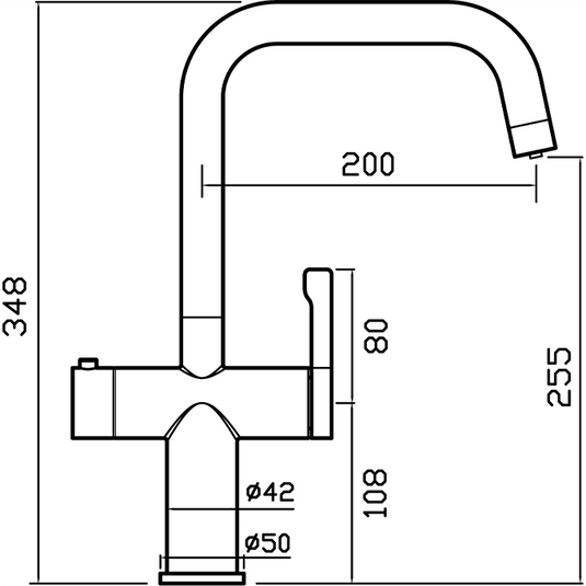 Clearwater Magus 3 3 in 1 U Spout Boiling Hot Water Kitchen Mixer Tap - Brushed Brass - MAE3KBB