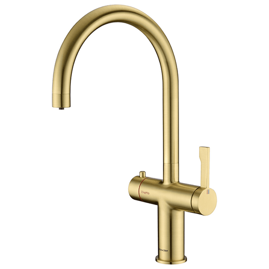 Clearwater Magus 3 3 in 1 C Spout Boiling Hot Water Kitchen Mixer Tap - Brushed Brass - MAE2KBB