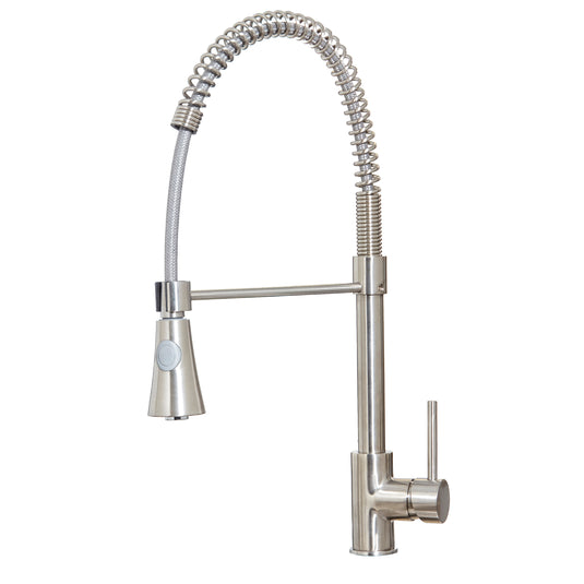 Scudo Tirare Hole Kitchen Tap 1TH - Brushed Nickel - NICK38