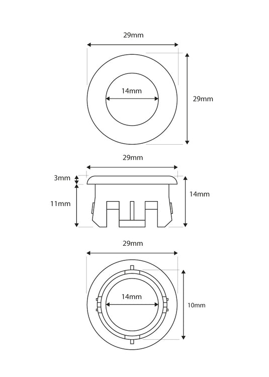 Scudo Round basin over flow- Gun Metal - OVERFLOWRND-GUN