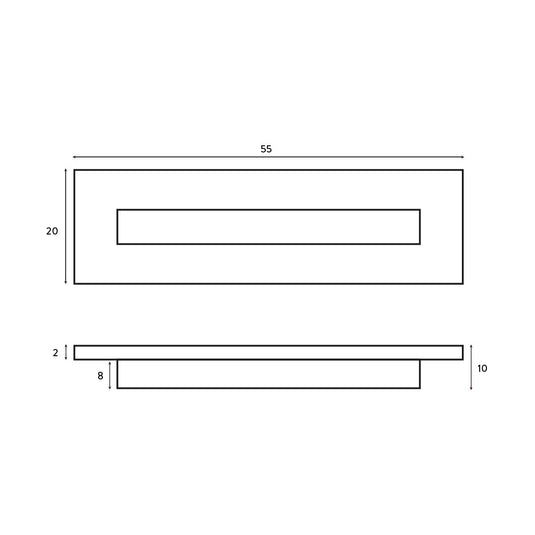 Scudo Rectangle Overflow Insert - Brass - OVERFLOWSQ-BRASS