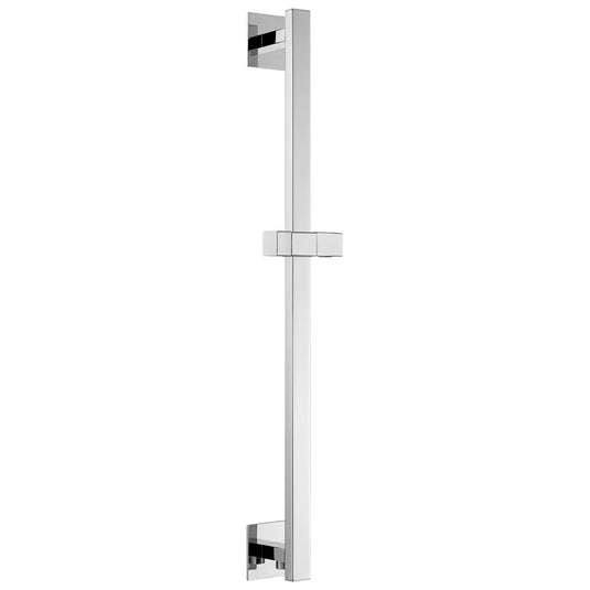 Flova Square Slide Rail With Integral Wall Outlet – Square Plate – Diamond Chrome - QUSSWO