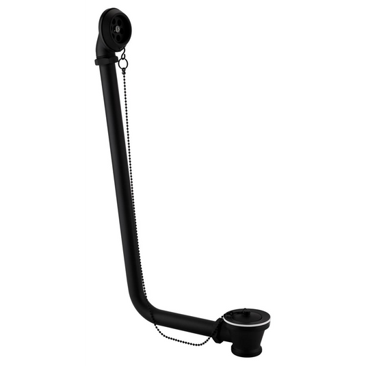 Ruby Exposed Bath Plug & Chain Waste Matt Black | RUBY111536