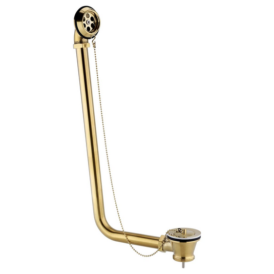 Ruby Exposed Bath Plug & Chain Waste Brushed Brass | RUBY111537