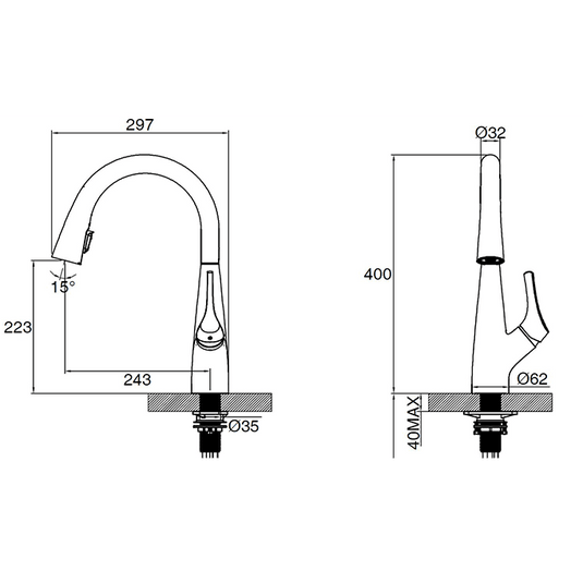 Clearwater Rosetta Filtered Water Kitchen Sink Mixer Tap - Brushed Brass - ROL10BB