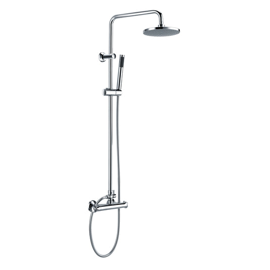 Scudo Round Thermostatic Bar Valve with Riser Rail - Chrome - SHOWER008