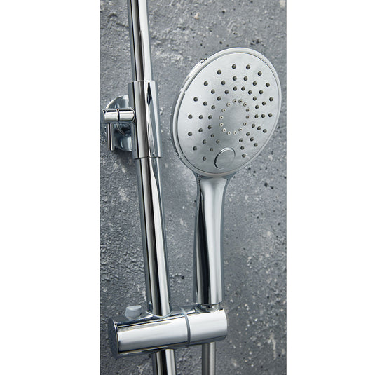 Scudo Messi Cool Touch Round Bar Valve; Adjustable Rigid Riser - Chrome - SHOWER009