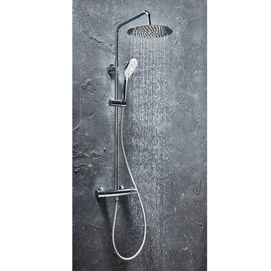 Scudo Messi Cool Touch Round Bar Valve; Adjustable Rigid Riser - Chrome - SHOWER009