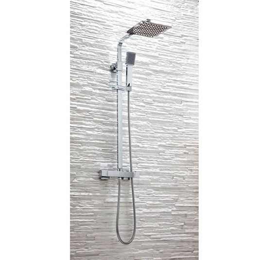 Scudo Elliot Square Rigid Riser Shower Set - Chrome - SK500