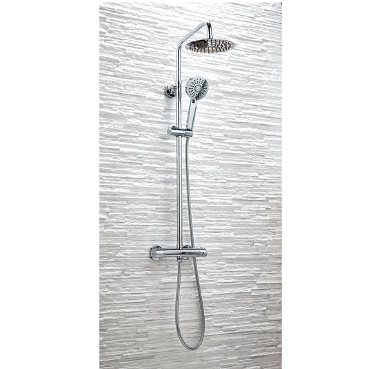 Scudo Serena Round Rigid Riser Shower Set - Chrome - SK600