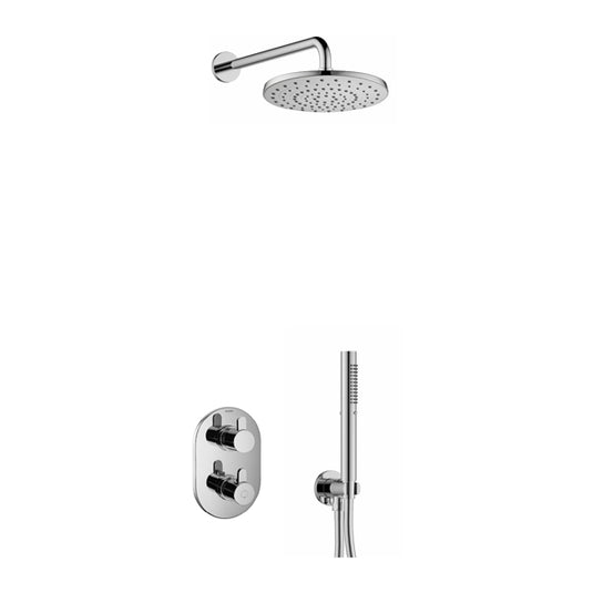Flova Smart Round Shower Pack With ABS Rainshower And Handshower Kit – Diamond Chrome - SM2PK1-RO