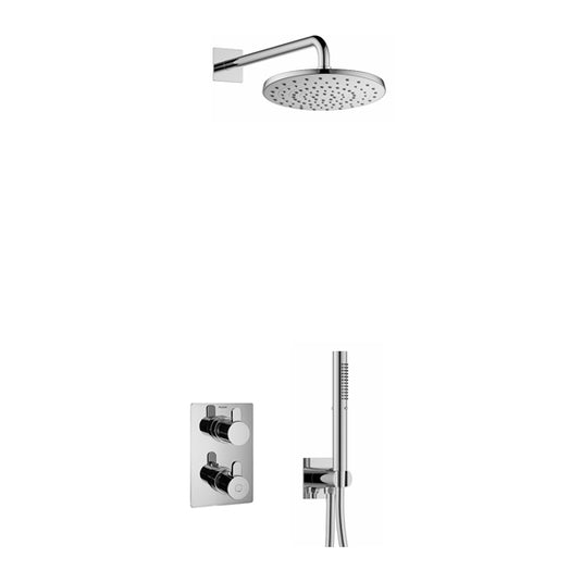 Flova Smart Square Shower Pack With ABS Rainshower And Handshower Kit – Diamond Chrome - SM2PK1-SQ