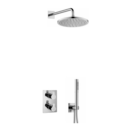 Flova Spring Shower Pack With Air-Mixed RainShower And HandShower Kit – Diamond Chrome - SR2PK1