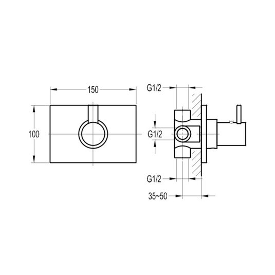 Flova STR8 Concealed Thermostatic Mixer Valve Only - ST111