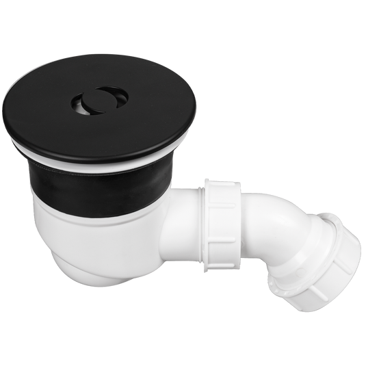 Lakes 90mm High Flow Shower Tray Waste - Matt Black - STWASTEW90B