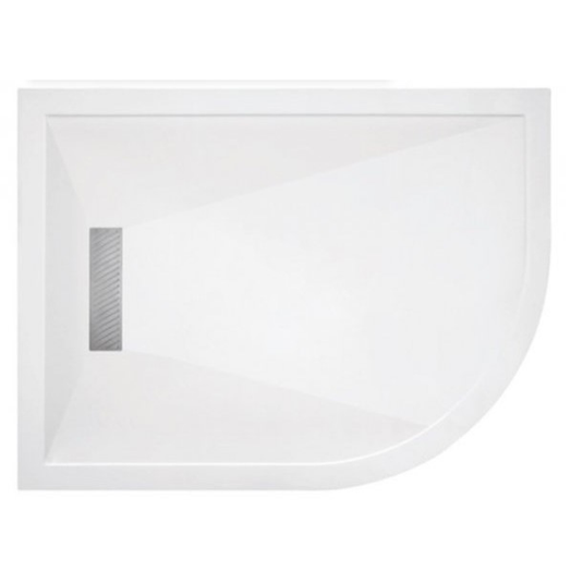 TrayMate TM25 Linear 1000 x 800mm Offset Quadrant Shower Tray with Waste (RH) - White