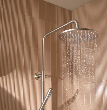 Tavistock Cohort Dual Function Bar Shower System w/ Riser Kit & Overhead Shower-Stainless Steel |  SCL1511