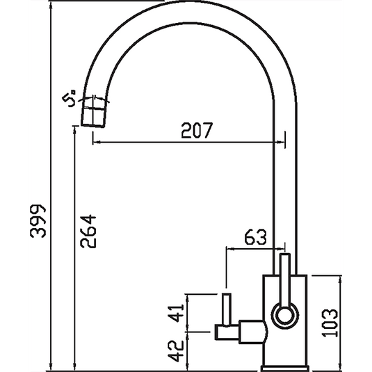 Clearwater Stella Tri Spar C Filtered Water Kitchen Sink Mixer Tap - Brushed Nickel - ST2BN