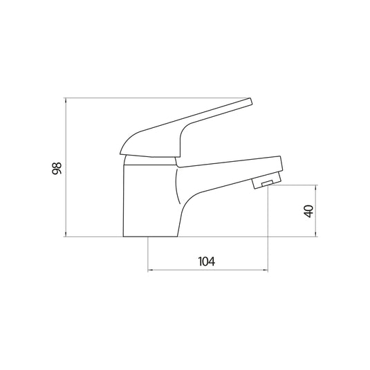 Scudo Tidy Deck Mounted 1 Handle Basin Mixer Tap Inc. Waste - Chrome - TAP061