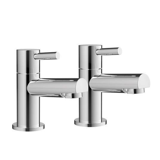 Scudo Premier 2 Tap Hole Deck Mounted Bath Bib Taps - Chrome - TAP105L