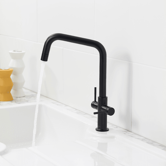 Clearwater Topaz U Dual Lever Twist & Spray Monobloc Kitchen Sink Mixer Tap - Matt Black - TOP10MB