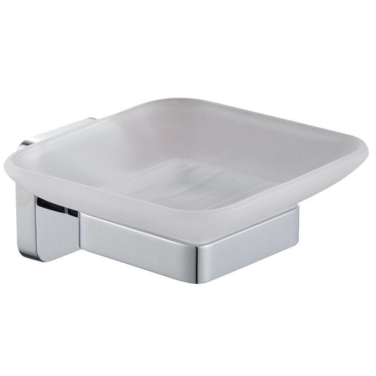 Trisen Chrome Soap Holder With Glass Dish - Envy Bathrooms Ltd