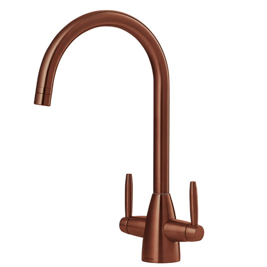 Clearwater Tutti Dual Lever Regency Twist & Spray Monobloc Kitchen Sink Mixer Tap - Copper - TU81073RC