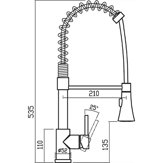 Clearwater Triton Single Lever Pull Out Kitchen Sink Mixer Tap - Brushed Nickel - TR2BN