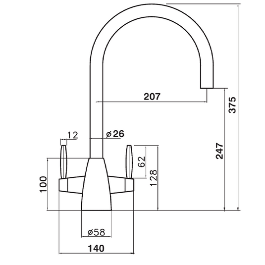 Clearwater Tutti Dual Lever Regency Twist & Spray Monobloc Kitchen Sink Mixer Tap - Copper - TU81073RC