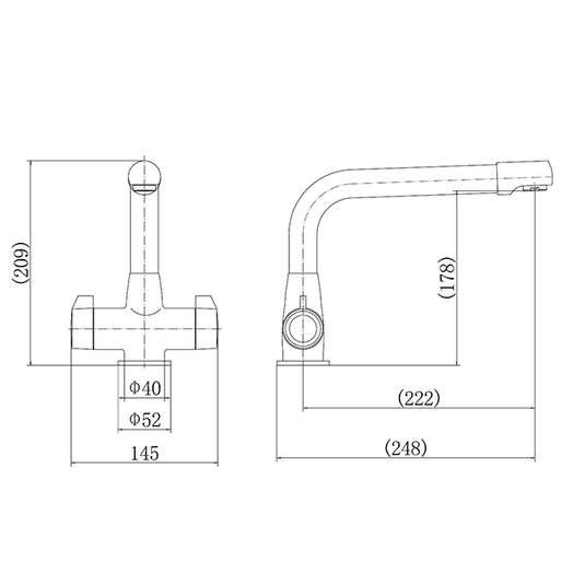 Clearwater Ultra Twin Lever Monobloc Kitchen Sink Mixer Tap - Brushed Nickel - ULTBS