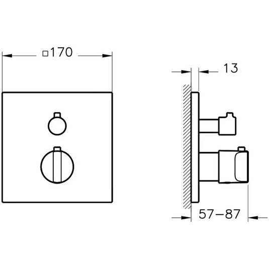 VitrA Suit Integrated Thermostatic Bath/Shower Mixer - Soft Gold - A4287474 - Envy Bathrooms Ltd