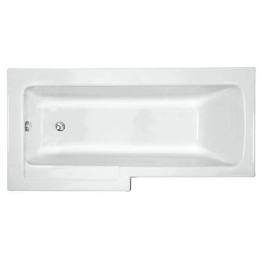 Vitra Neon L-Shaped Shower Bath Left Handed 1700mm x 750mm/850mm - 0 Tap Hole - Envy Bathrooms Ltd