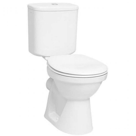 Vitra Milton Close Coupled Toilet with Push Button Cistern - Duroplast Seat - Envy Bathrooms Ltd