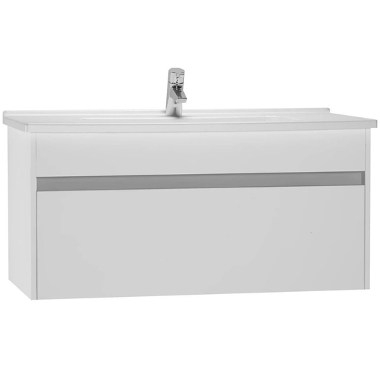 Vitra S50 Vanity Unit with Basin 1000mm Wide - 1 Tap Hole - Gloss White - Envy Bathrooms Ltd