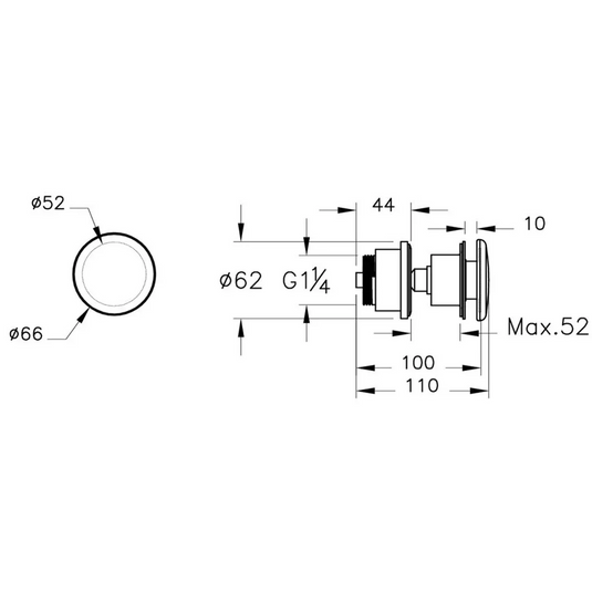 VitrA Universal Ceramic Waste (Free-Flowing) - White - 6392L403-0159 - Envy Bathrooms Ltd
