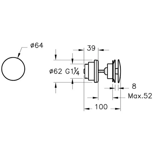 VitrA Universal Waste (Push-Open) - Brushed Nickel - A4514934 - Envy Bathrooms Ltd
