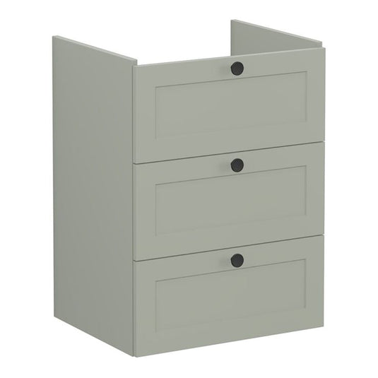 VitrA Root Classic 60cm 3 Drawer Washbasin Unit | Matt Retro Green | 68495 - Envy Bathrooms Ltd