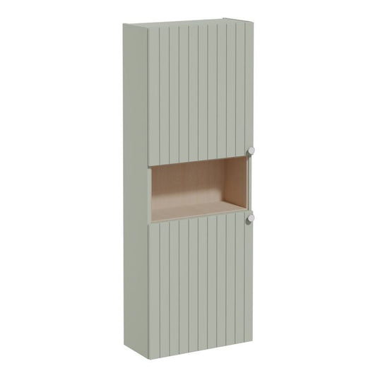 VitrA Root Groove 55cm 2 Door Semi-Tall Unit (LH Hinge) | Matt Retro Green | 69113 - Envy Bathrooms Ltd