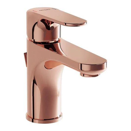 VitrA Root Round Compact Basin Mixer With Waste Lever - Soft Copper - A4272229VUK - Envy Bathrooms Ltd