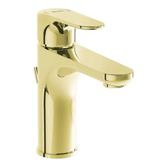 VitrA Root Round Basin Mixer With Waste Lever - Soft Gold - A4272374VUK - Envy Bathrooms Ltd