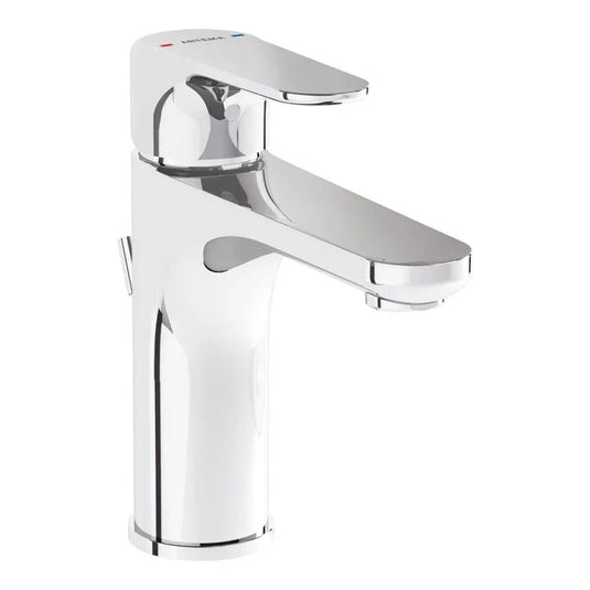 VitrA Root Round Basin Mixer With Waste Lever - Chrome - A42723VUK - Envy Bathrooms Ltd