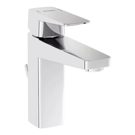 VitrA Root Square Basin Mixer With Waste Lever - Chrome - A42734VUK - Envy Bathrooms Ltd