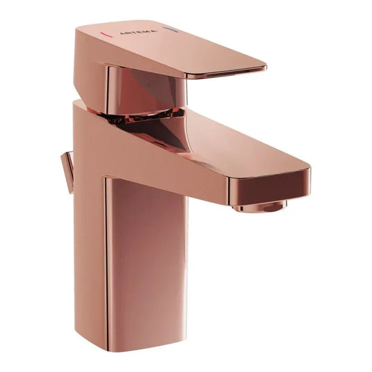 VitrA Root Square Compact Basin Mixer With Waste Lever - Soft Copper - A4273529VUK - Envy Bathrooms Ltd
