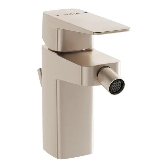 VitrA Root Square Bidet Mixer - Brushed Nickel - A4273634EXP - Envy Bathrooms Ltd